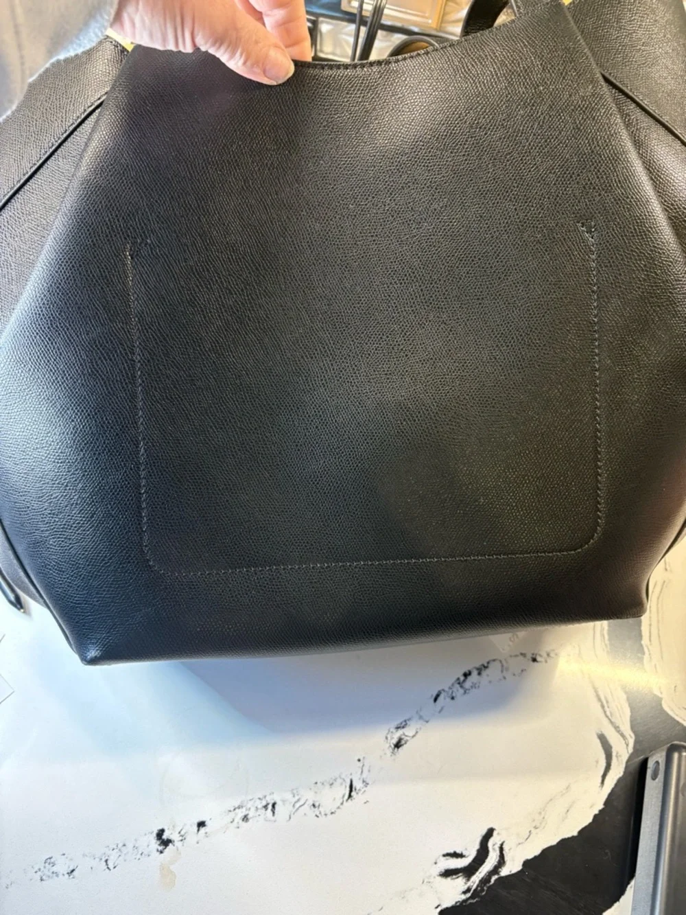 GUESS Black Structured Saffiano Tote - Picture 6 of 6